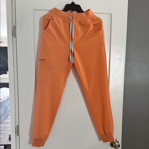 Figs orange Zamora jogger scrub pants